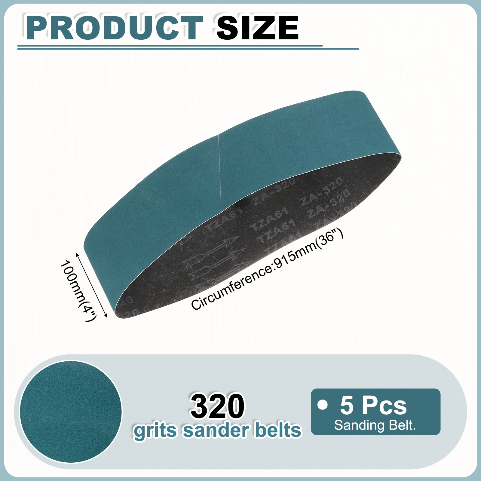 4 x 36 Inch Sanding Belts, 5 Pcs 320 Grit Zirconia Belt