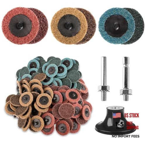 2 Inch Quick Change Sanding Discs Set:90PCS Surface Conditioning 92PCS