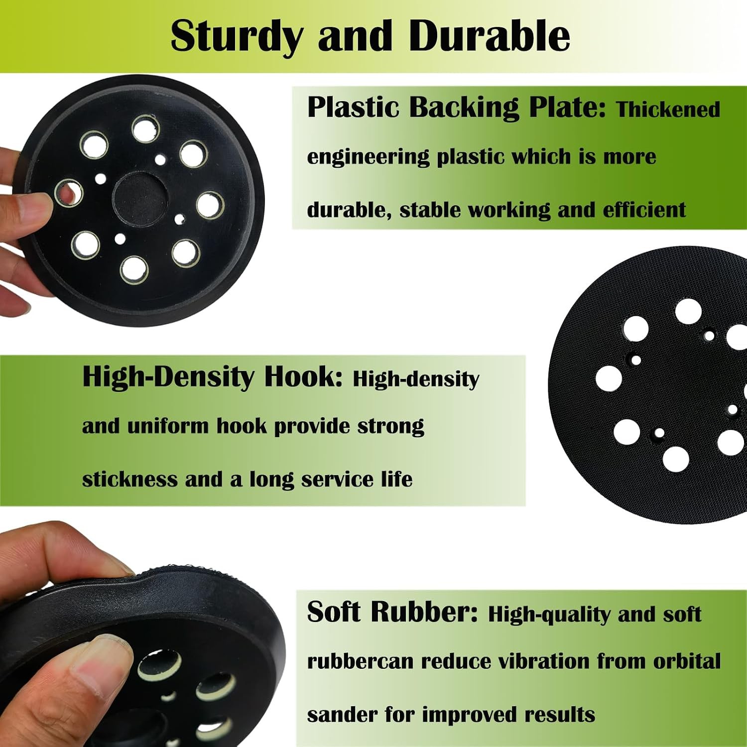 2 Pack 5″ Hook and Loop Replacement Sander Pad for Ryobi RS290, RS241, RS240,