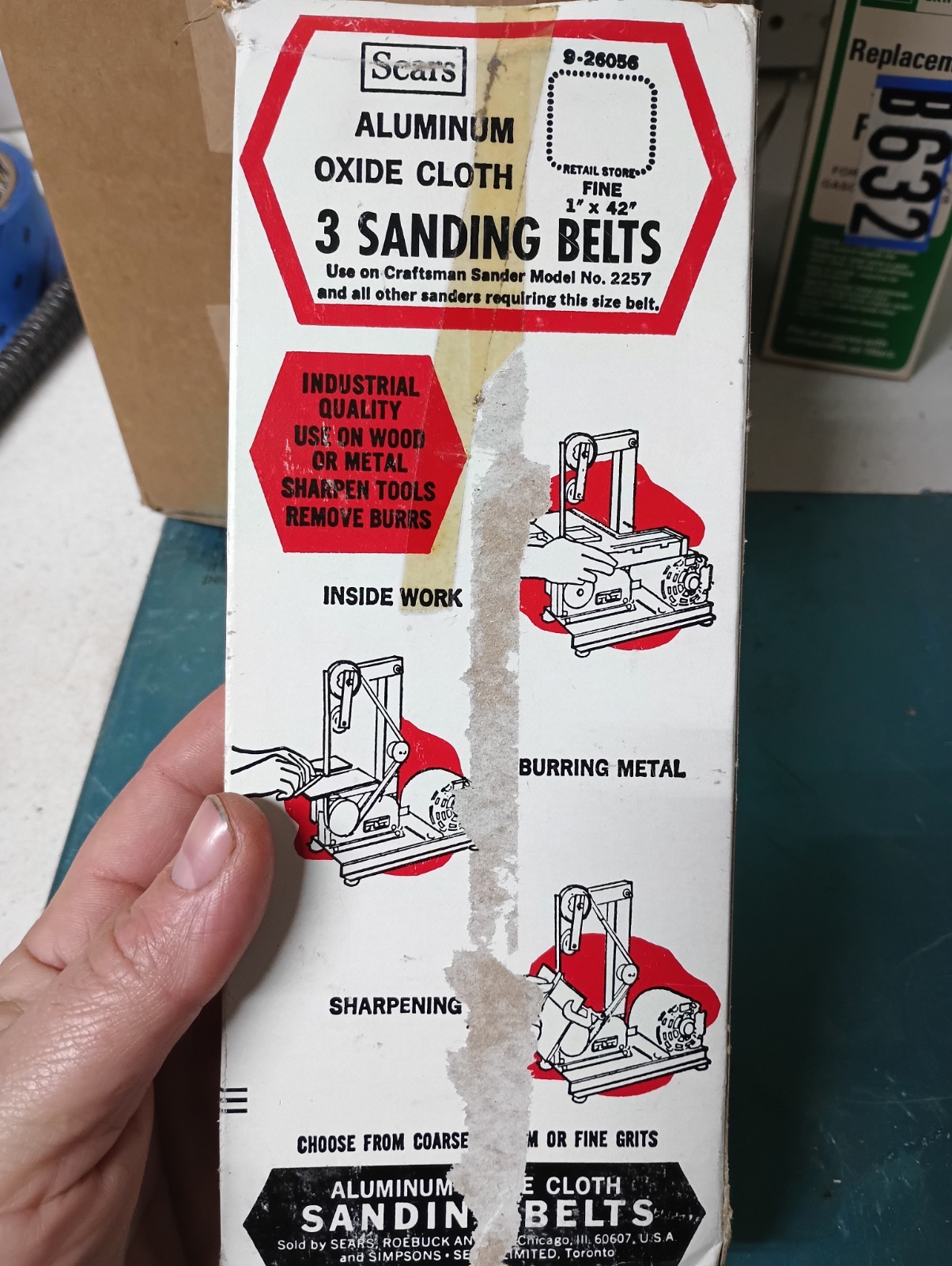Sears 3pk Aluminum Oxide Sanding Belts (Fine)