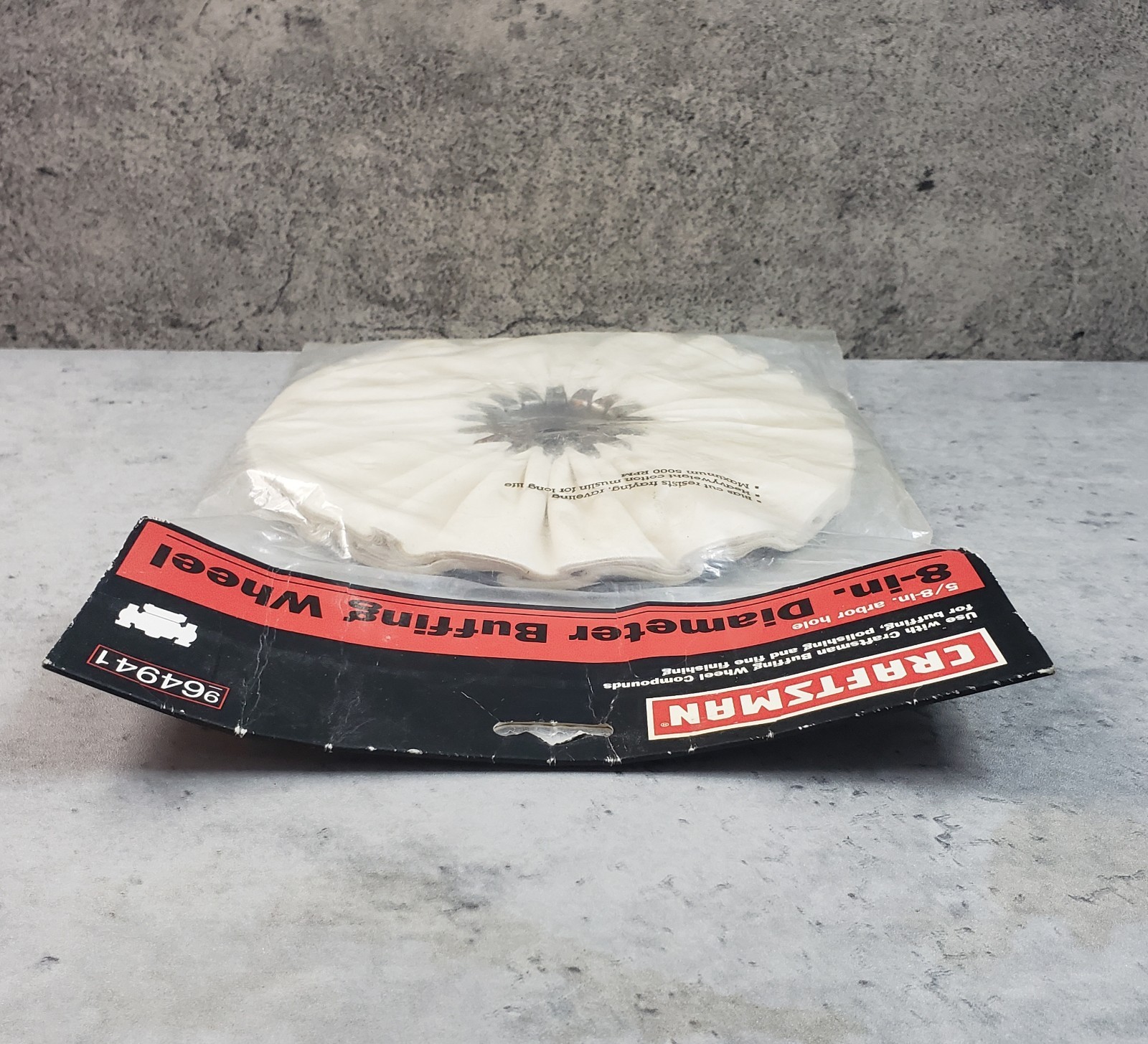 Sears Craftsman 8″ Buffing Wheel 5/8″ Arbor Hole 64941 NOS Sealed