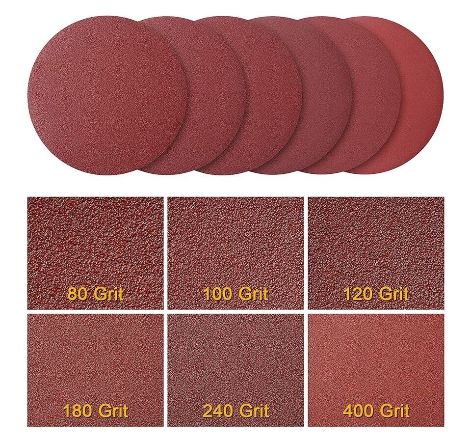 130x 6 in PSA Adhesive Sanding Disc 60-1000 Grit DA Sander Sandpaper Sticky Back