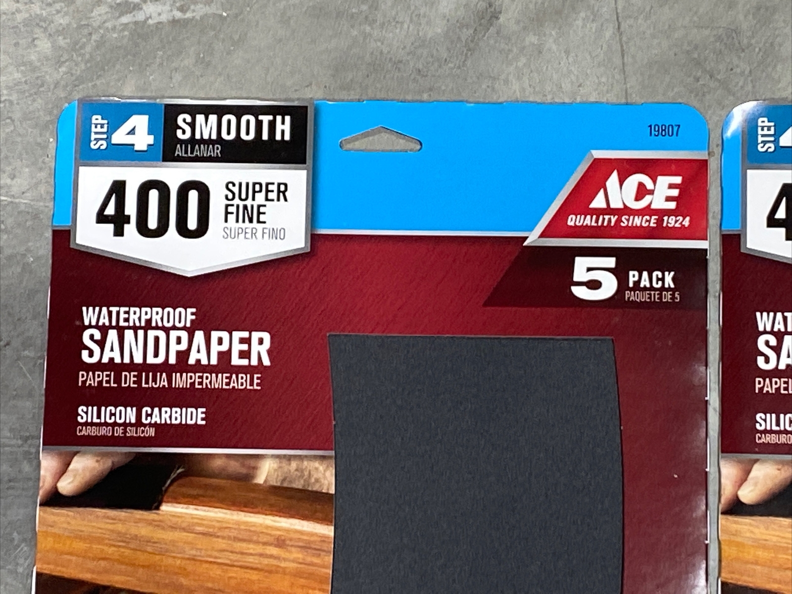 Ace Waterproof Sandpaper Sheets 400 Grit Super Fine, 9” x 11” – 10 Sheets 19807