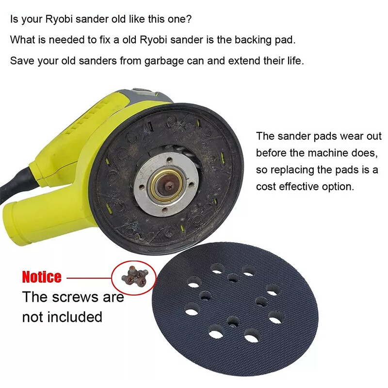 1* 5″ Hook&Loop Sander Pad for Ryobi RS290 RS280 RS280VS RS281 RS281VS P410 P411