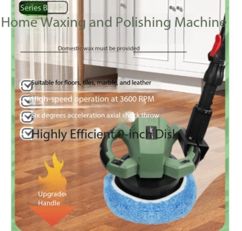 Wood Floor Waxing Machine Home Use 6-Speed Settings and Marble Electric Polisher