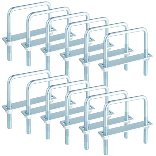 Pcs 3/8″ x 4″ x 5″ Square U Bolt 4 inch Wide Zinc Plated, U Bolt Carbon 12