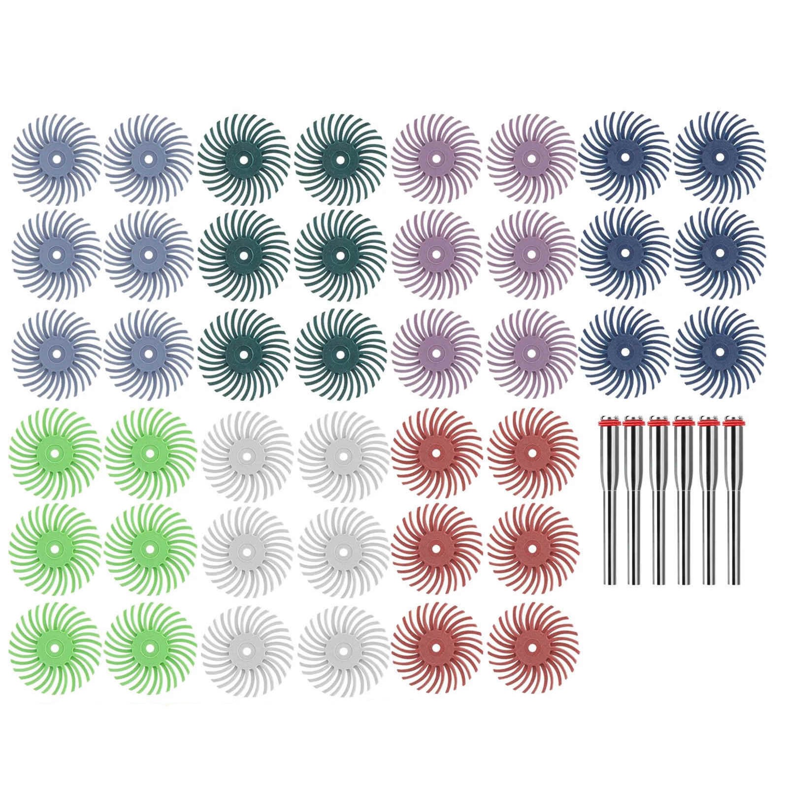 48PCS 80-2500# Diamond Radial Bristle Disc for DIY Craft Wood Carving Polishing