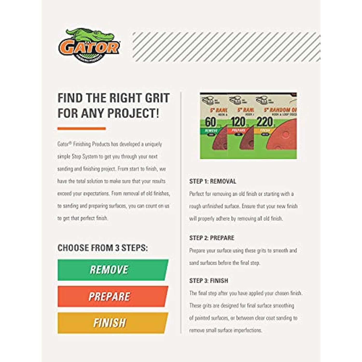 Gator 9″ x 11″ Bare Wood Sanding Sheets, 220 Grit, 25 Pack
