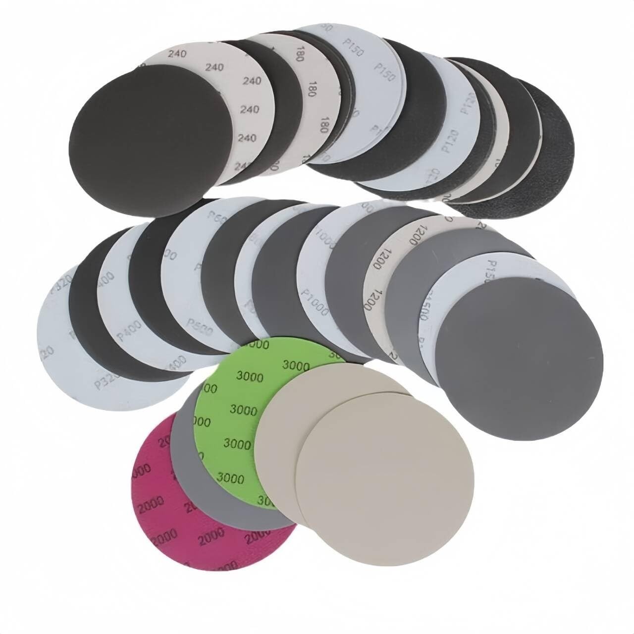 Wet Dry Sanding Discs 50 PCS 5 inch Sandpaper Set 100, 240, 320, 5 inches