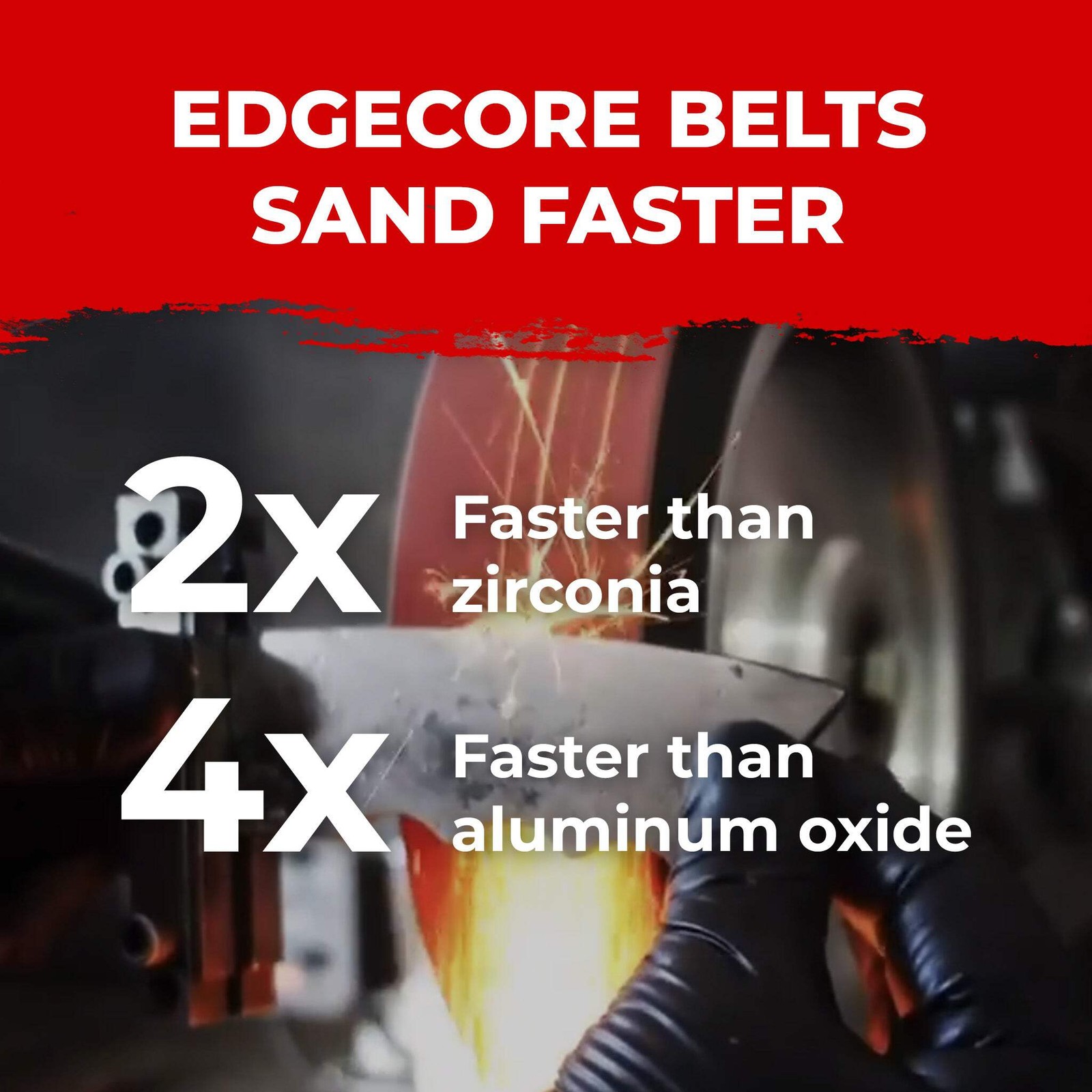 1/2 X 18 Inch EdgeCore Ceramic Air File Sanding Belts, 10 Pack