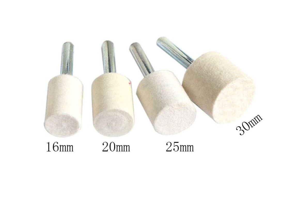 10 Pieces 1/4” Shank Wool Felt Polishing/Buffing Wheel Grinding Head Fits Elect