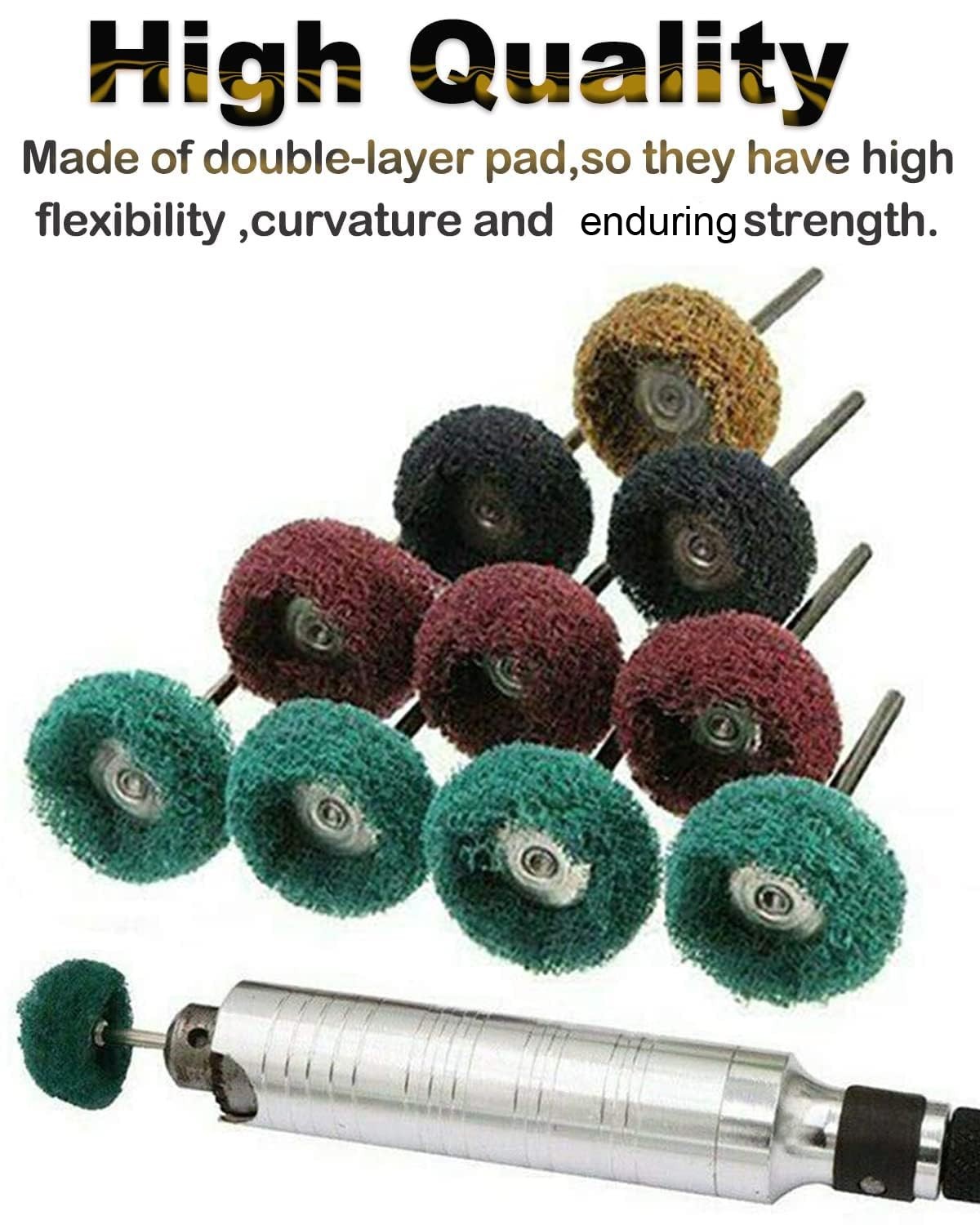 Abrasive Buffing Wheel Set 80pcs 25mm Grit Polishing Grinding Rotary Tool