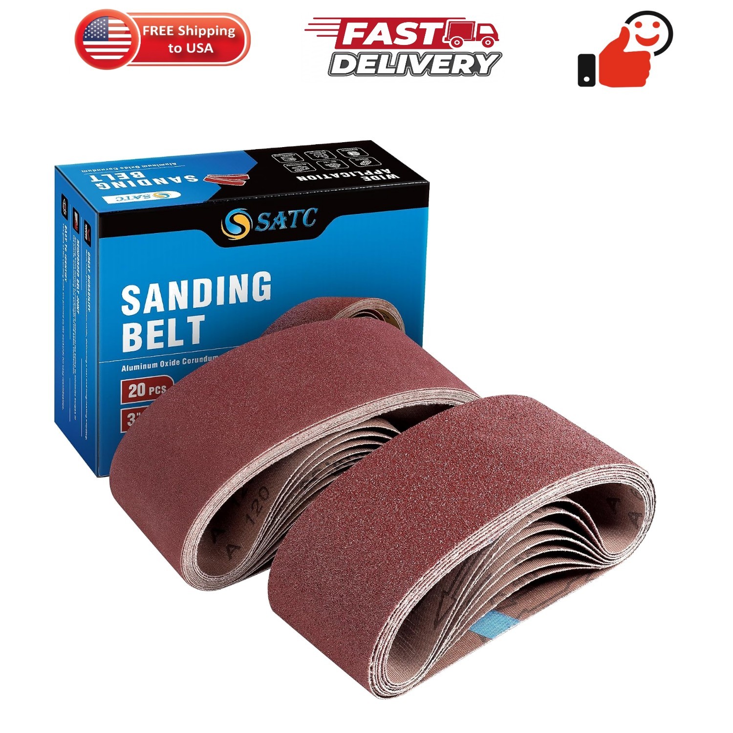 3×18 Sanding Belts 20PCS Belt Sander Paper Aluminum Oxide 3 Each of 60/80/120…