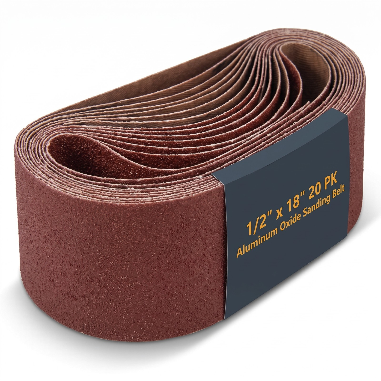 20-Pack 1/2 x 18 Inch Sanding Belts 40 Grit Aluminum Oxide Bandfile Woodworking