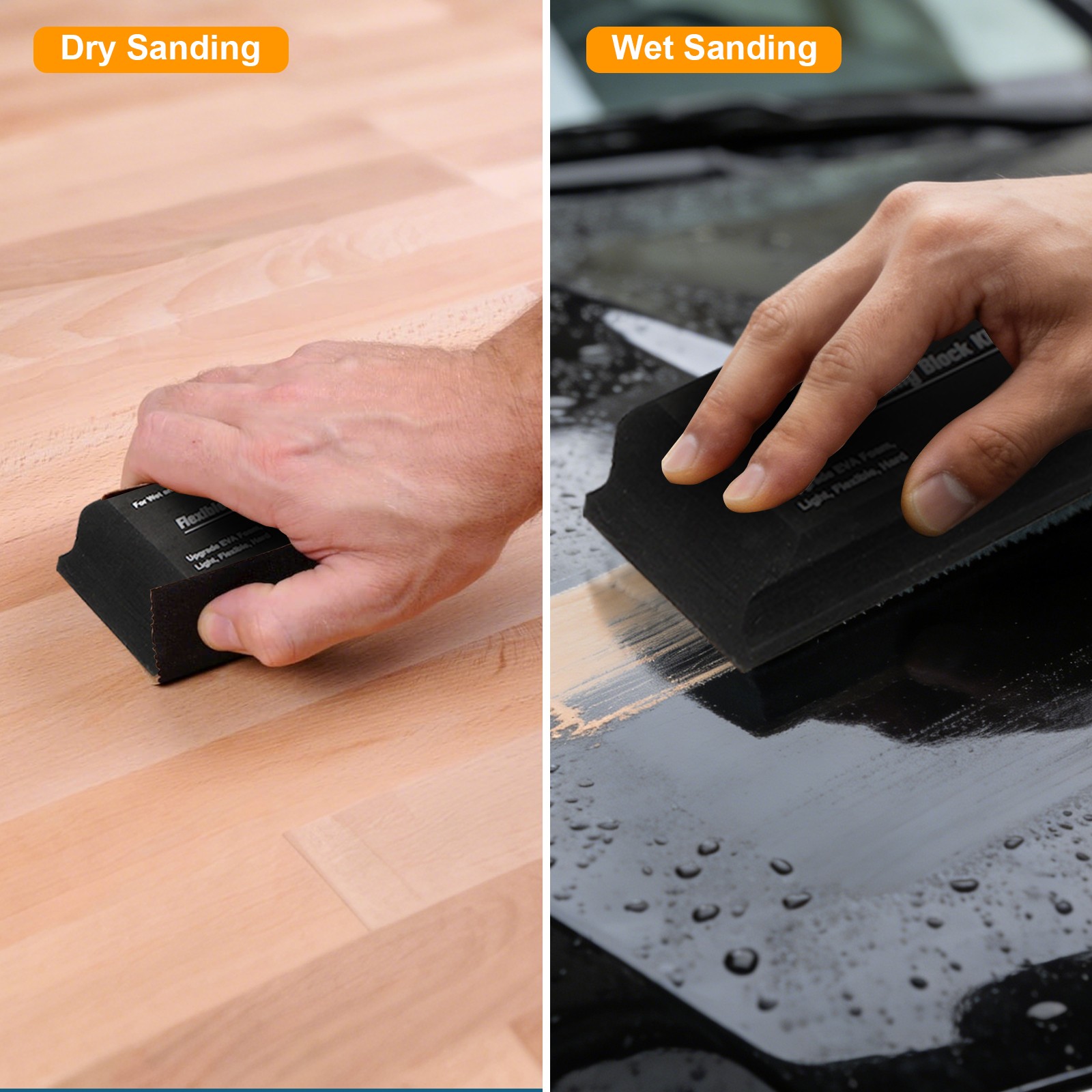 12PCS Wet Dry Flexible EVA Foam Sanding Block Kit for Auto Body Wood Paint Prep