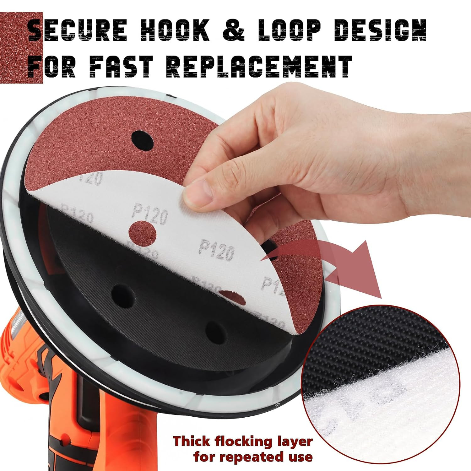 9 Inch 6 Hole Sanding Disc, 40-400 Grit 15 Pieces Hook and Loop