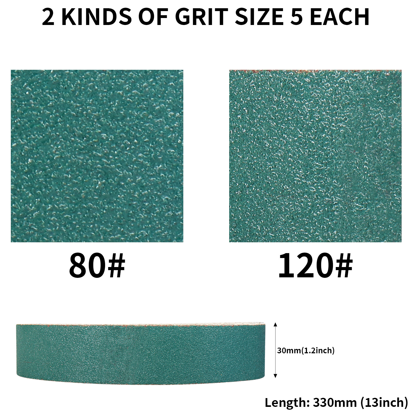 10PCS 30x330mm Zirconia Sanding Belts Grit 80 120 240 For Belt Sander Abrasive