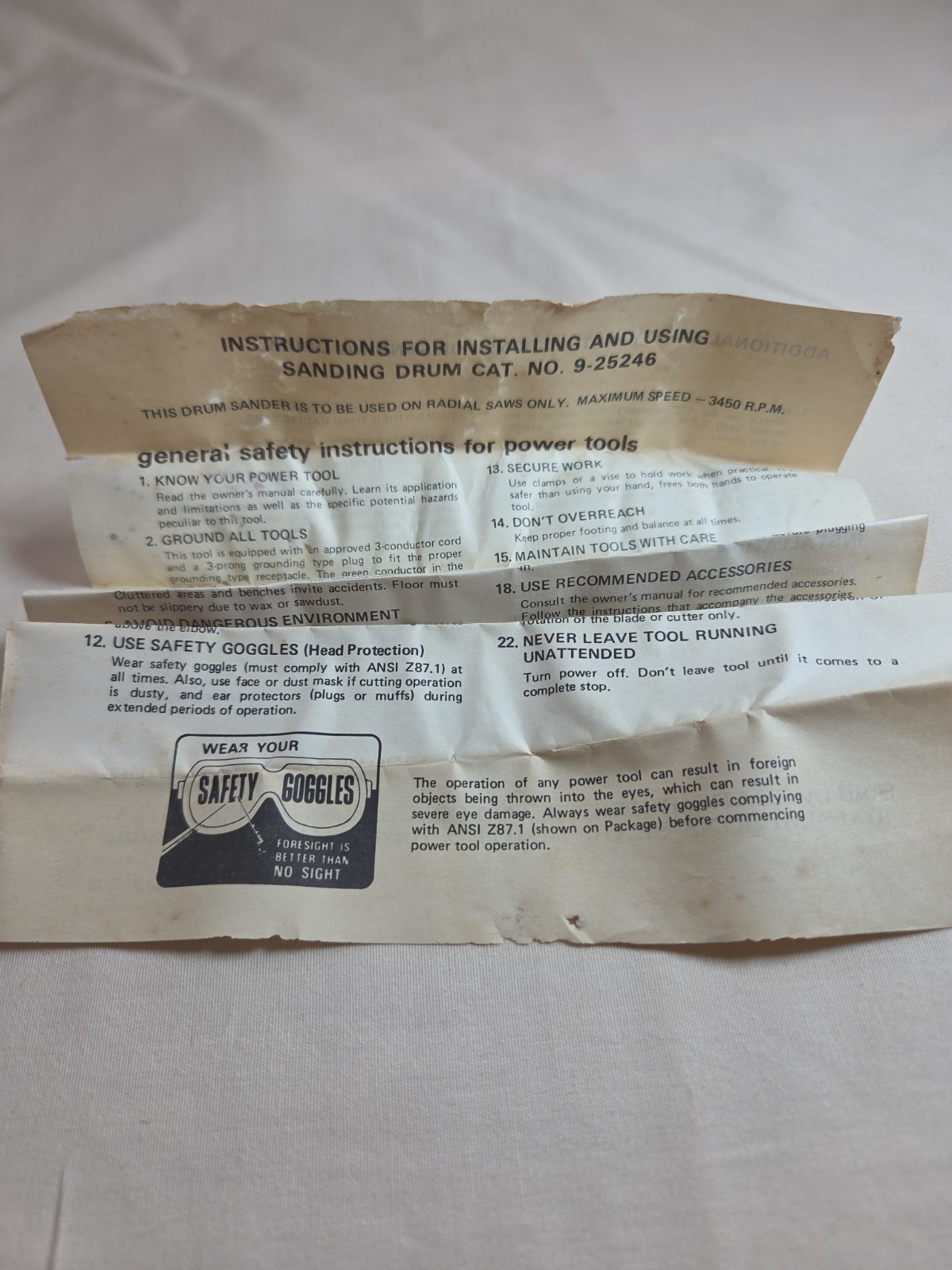 Sears Craftsman 3 in. Face 2-1/4 in. Dia. Sanding Drum # 9-25246 With Box