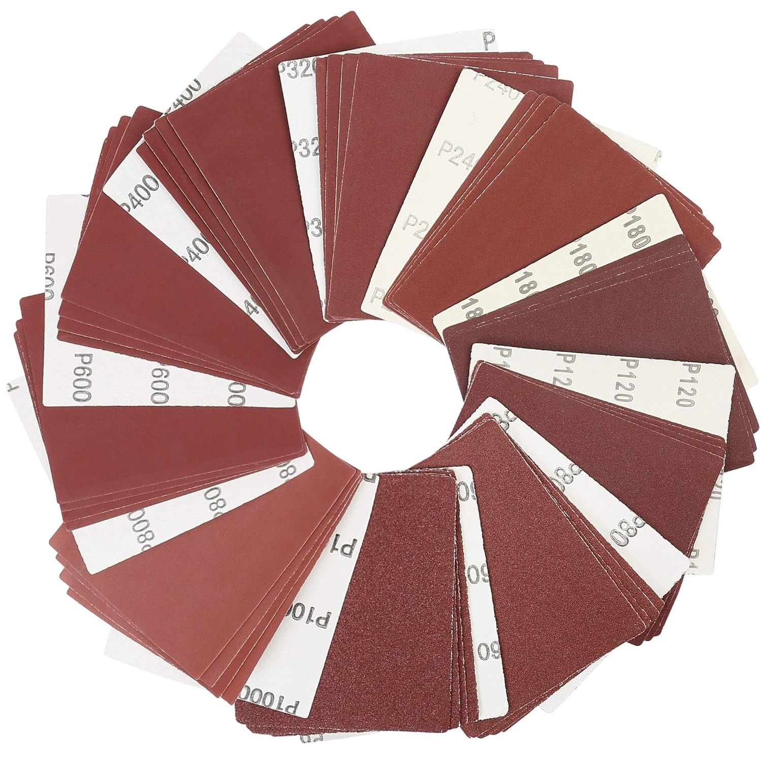 LotFancy 1/4 Sheet Sandpaper for Palm Sander, 50PCS 4.5in x 5.5in, Assorted