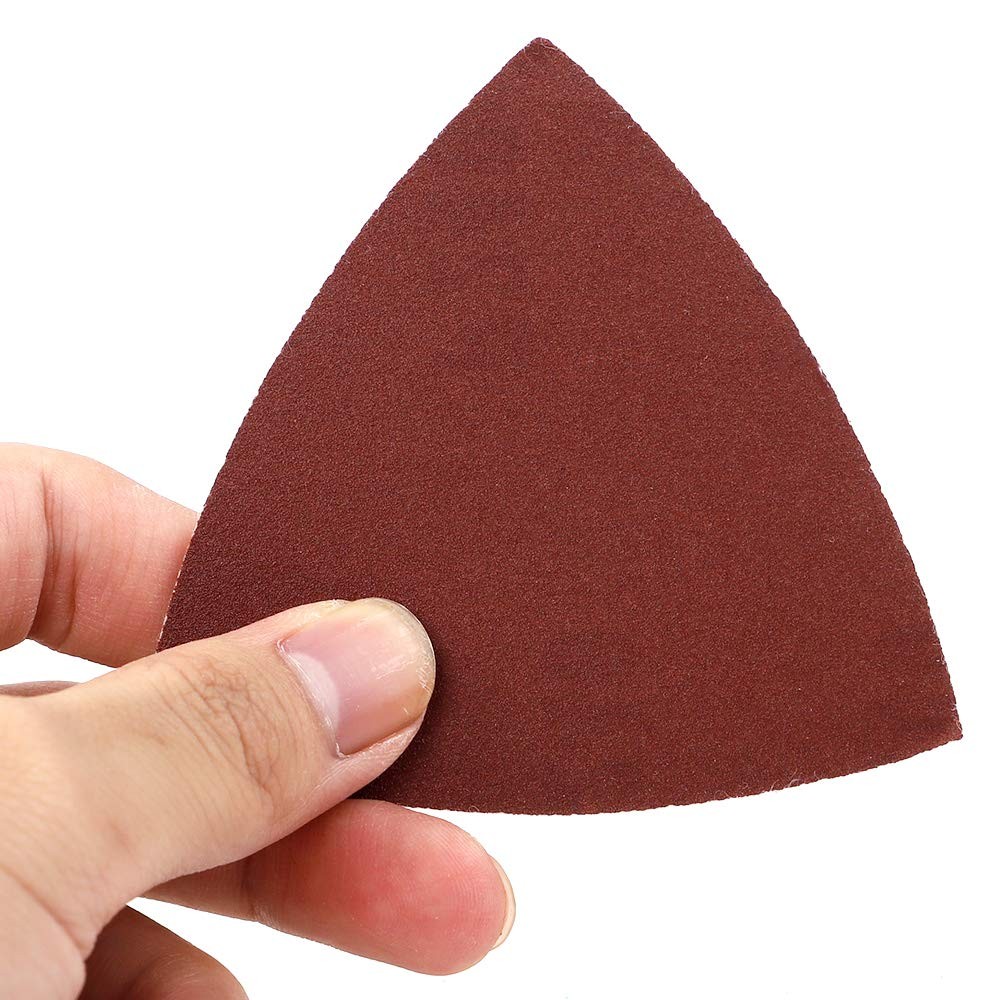 100pcs Triangle Sanding Pads Sandpaper Hook and Loop Sanding Sheet for Wood F…