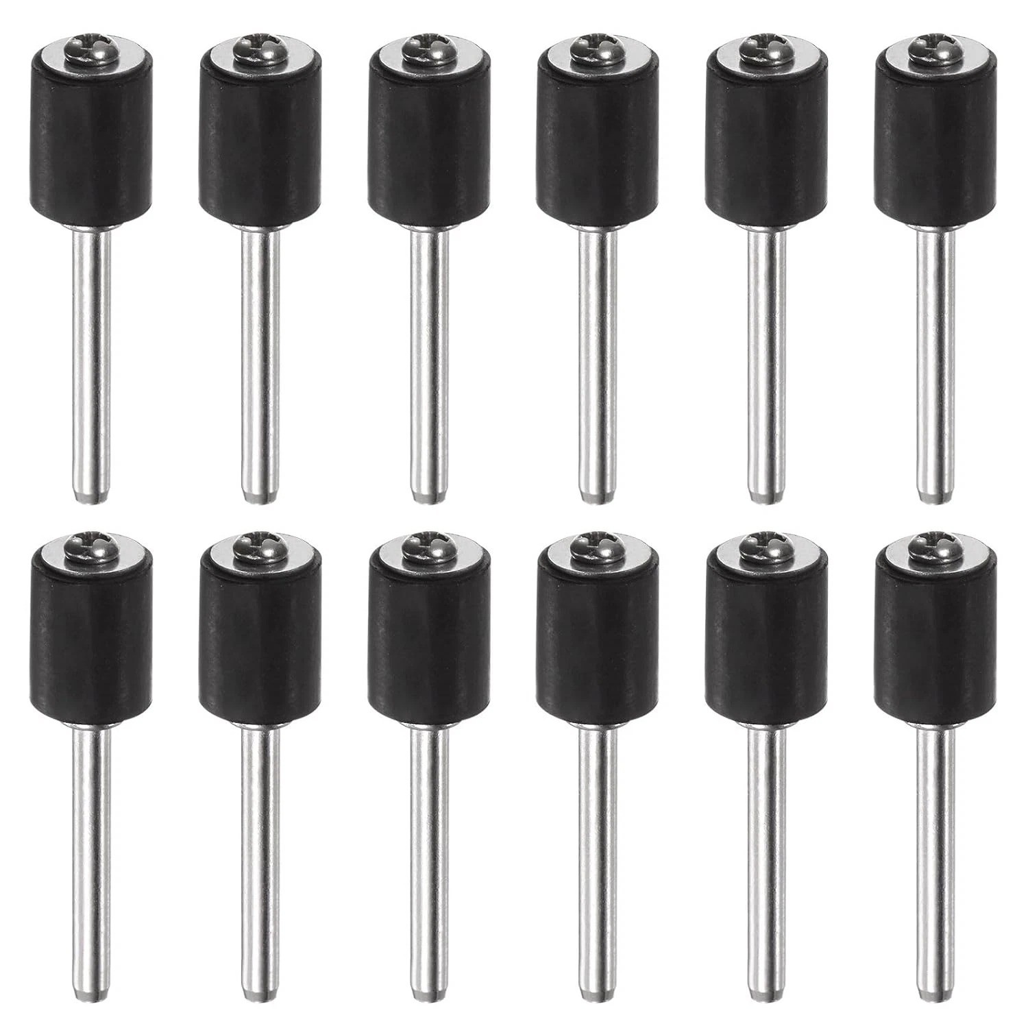 12pcs 3/8 Inch Sanding Drum Rubber Mandrels 1/8 inch Shank Sanding Sleeve Holder