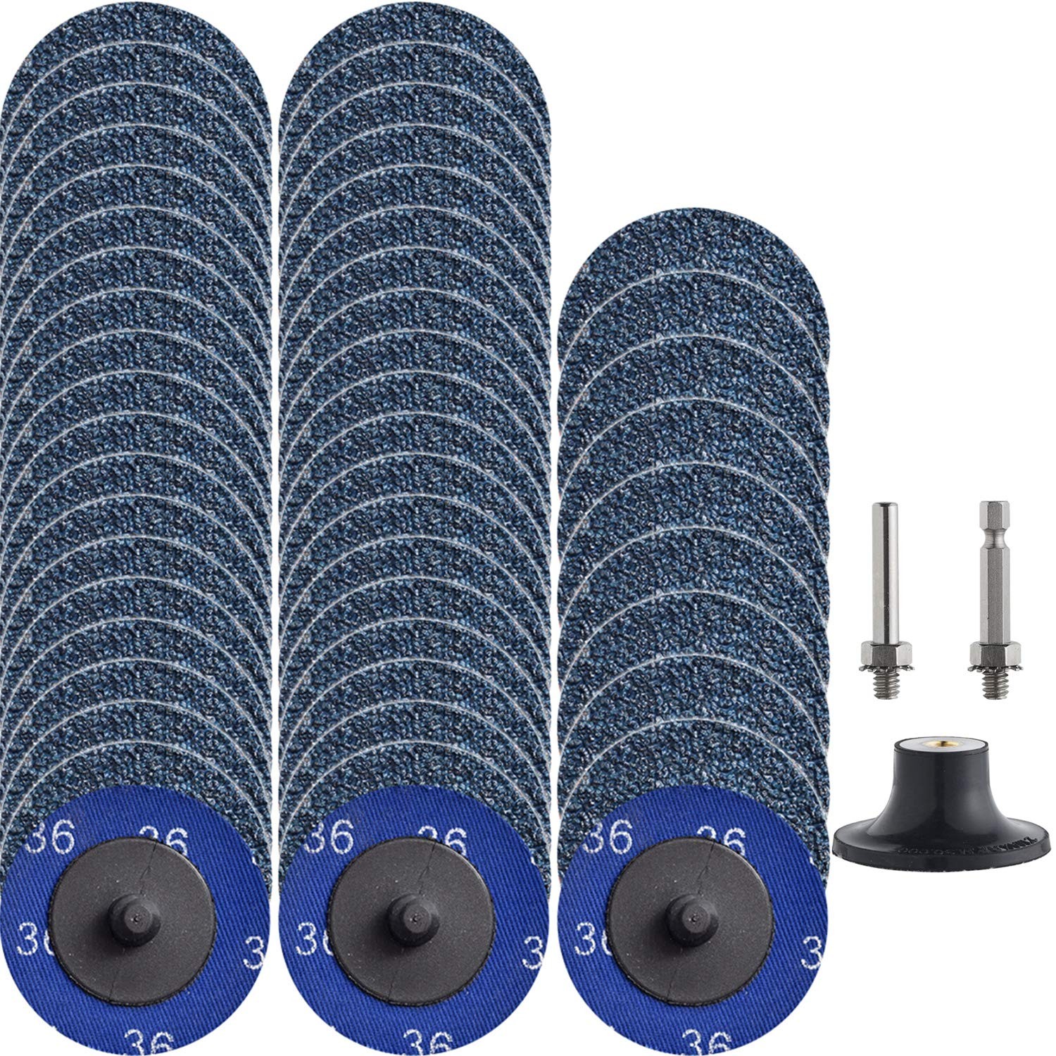 Miroku 50Pcs P36 2-inch Quick Change Discs Set, Zirconia Sanding Discs with 1…