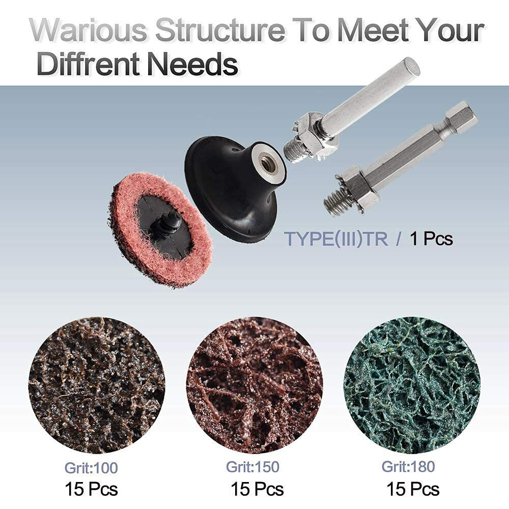 2″ 50mm Roll Lock Sanding Disc Holder Pad Discs Rubber Backing Pad 1/4″ Mandrel