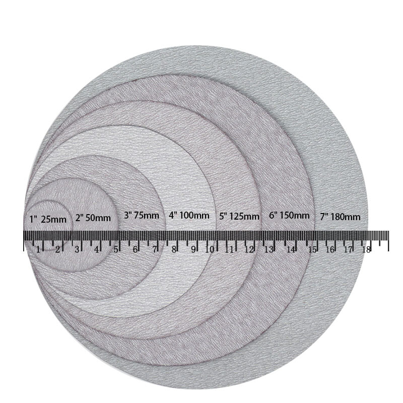 6 Inch 150mm Flocking White Sand Dry Grinding Sandpaper Disc 60~1000# Hook &Loop