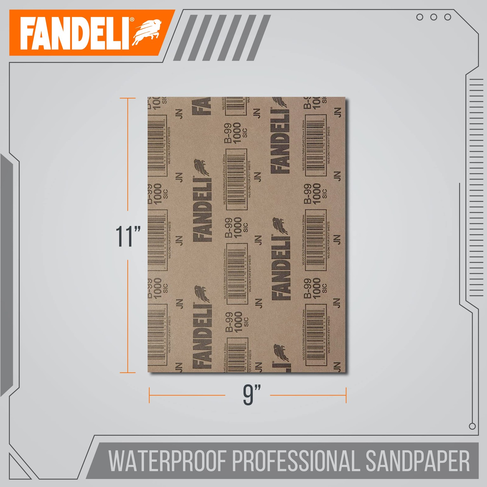 Waterproof Sandpaper | 1000 Grit | 25 Sheets 9” x 11” | For Car Polishing,