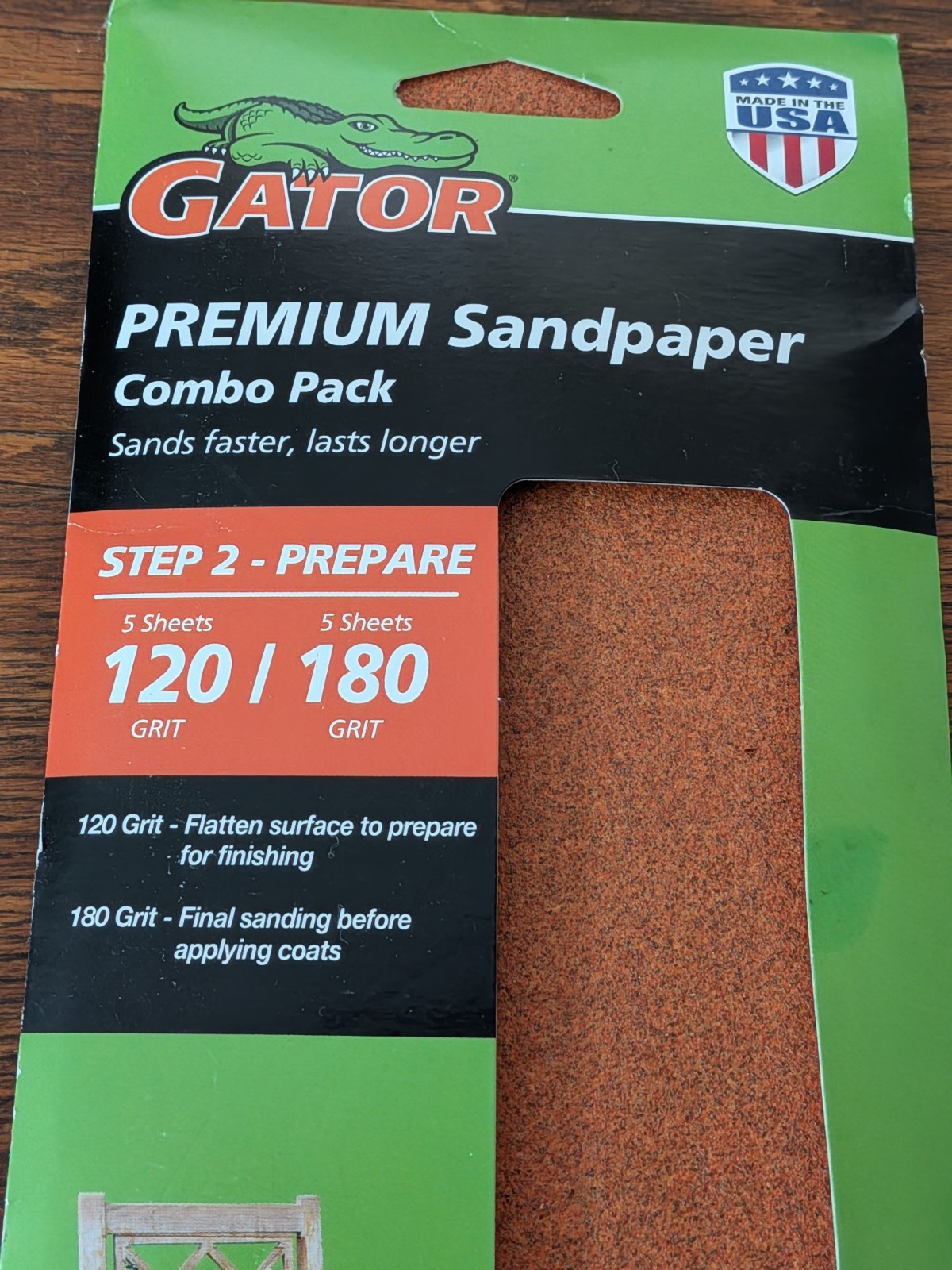 Gator Premium Sanding Sheets-5 PCS 120 5 PCS 180 Grit 5066-30