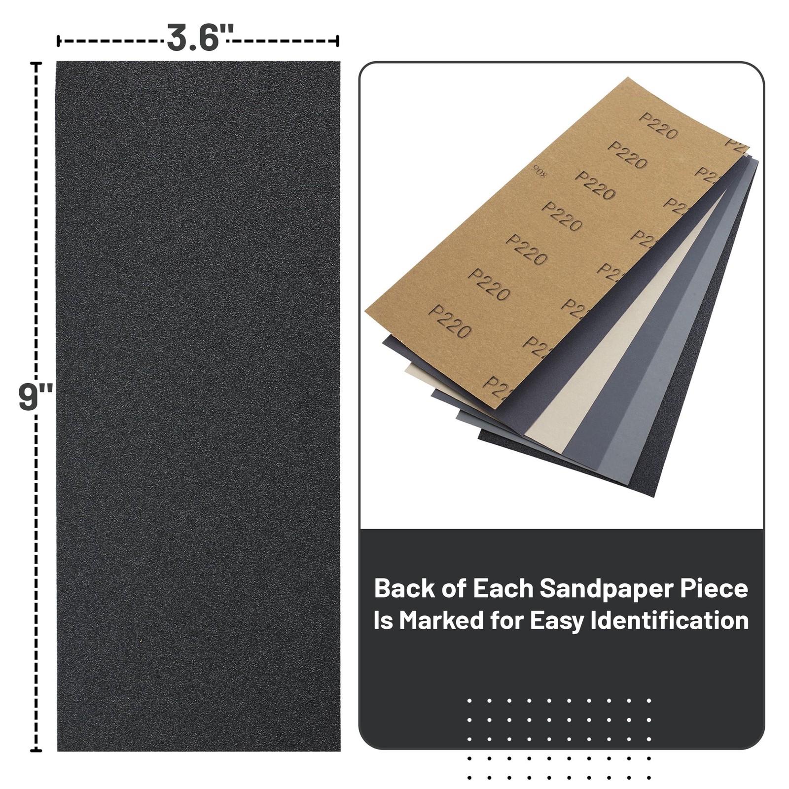 Sandpaper Sheets 48 Pcs 120 5000 Grit Aluminum Oxide Wood Metal Plastic 9×3.6