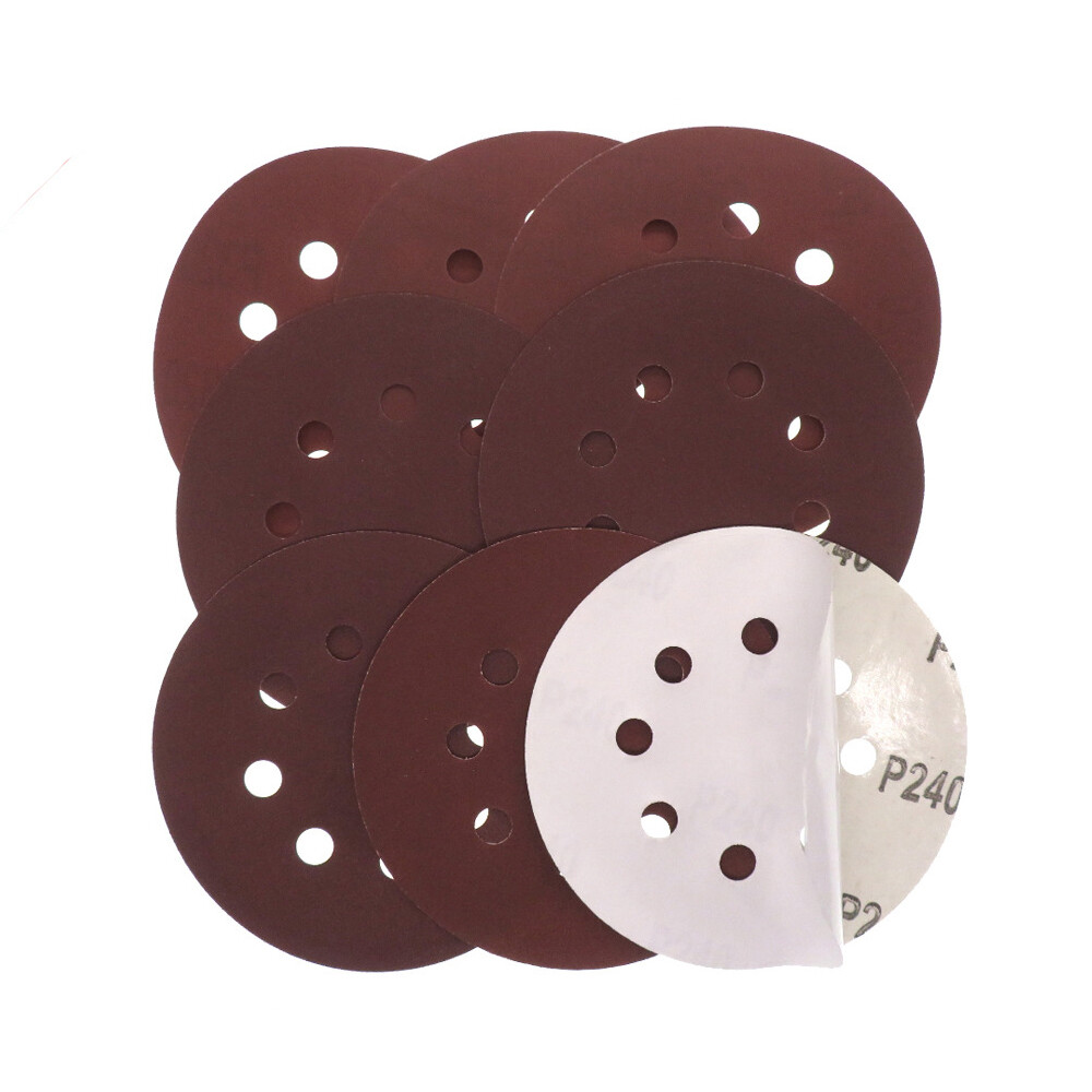 5″ 125mm 8 Hole Red Sandpaper Sanding Discs Furniture Wood Polishing 80-320 Grit