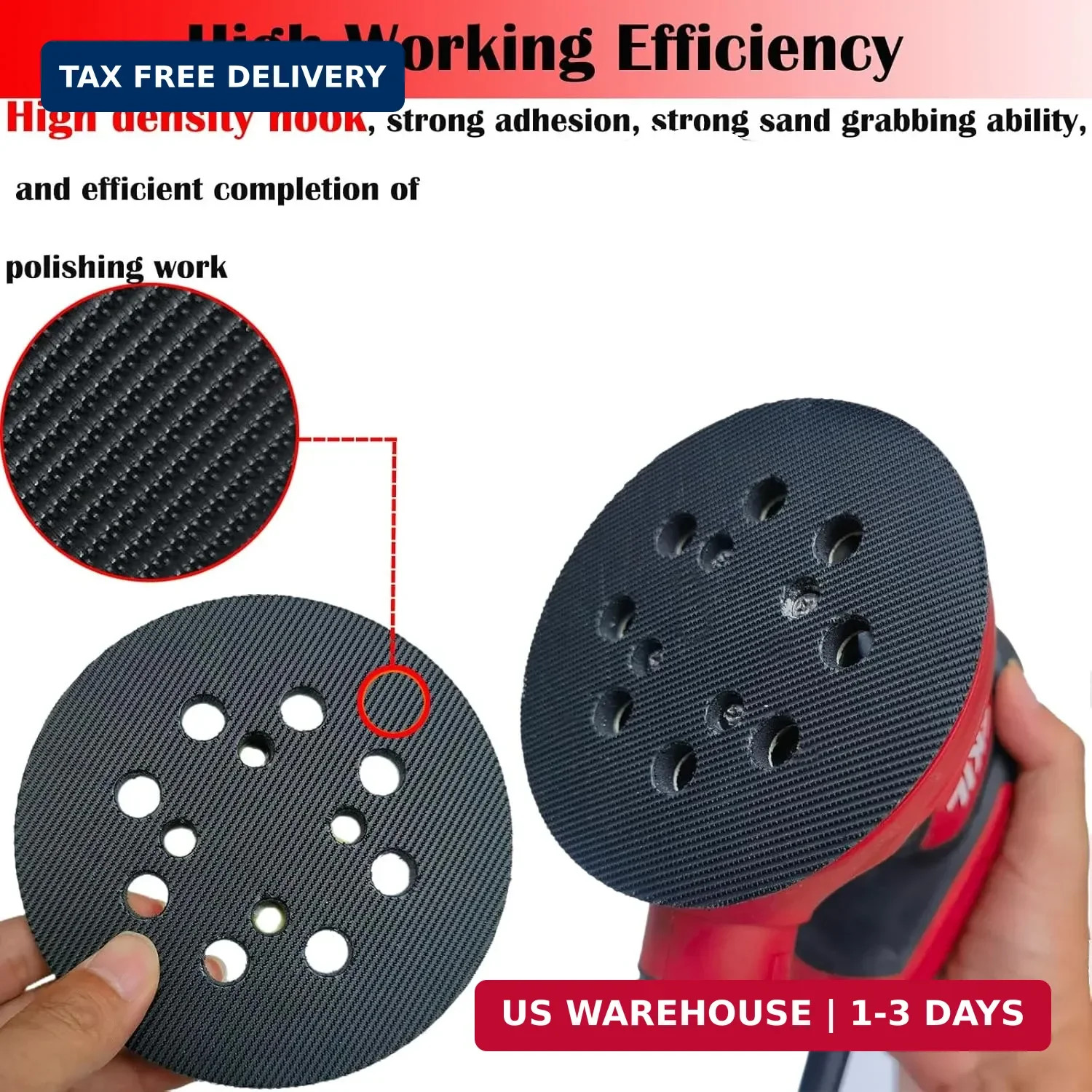 2 Pack 5 Inch 8 Hole Hook-and-Loop Replacemet Sanding Pad for SKIL SR211601 S