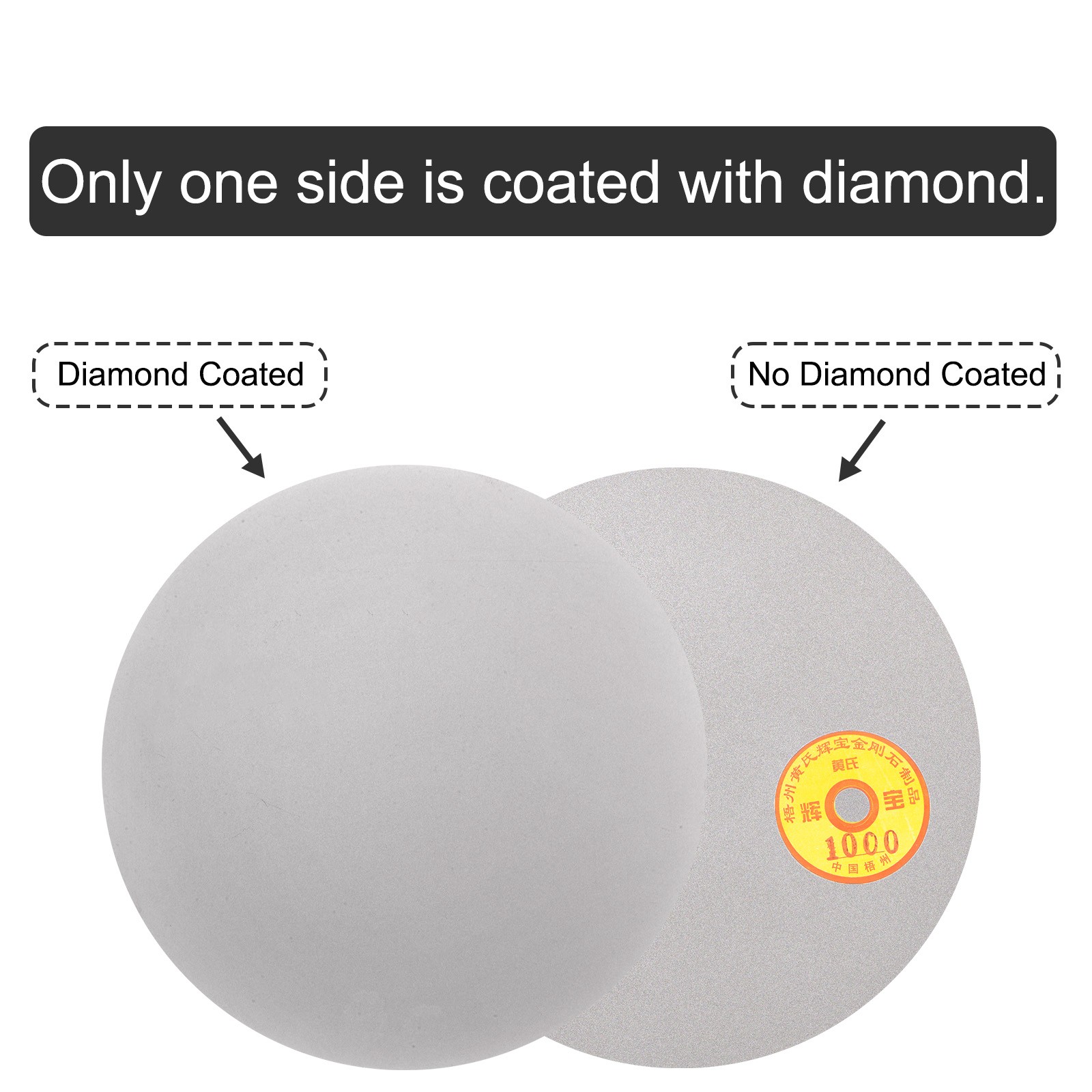 Diamond Sanding Grinding Disc 8″ Grit 1000 No Center Hole Flat Lap Wheel Disk