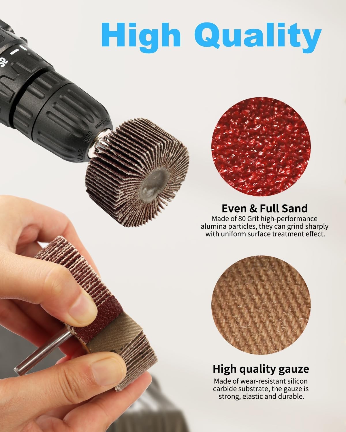 1/4″ 80 Grit Abrasive Flap Wheel Sander – 96 Set