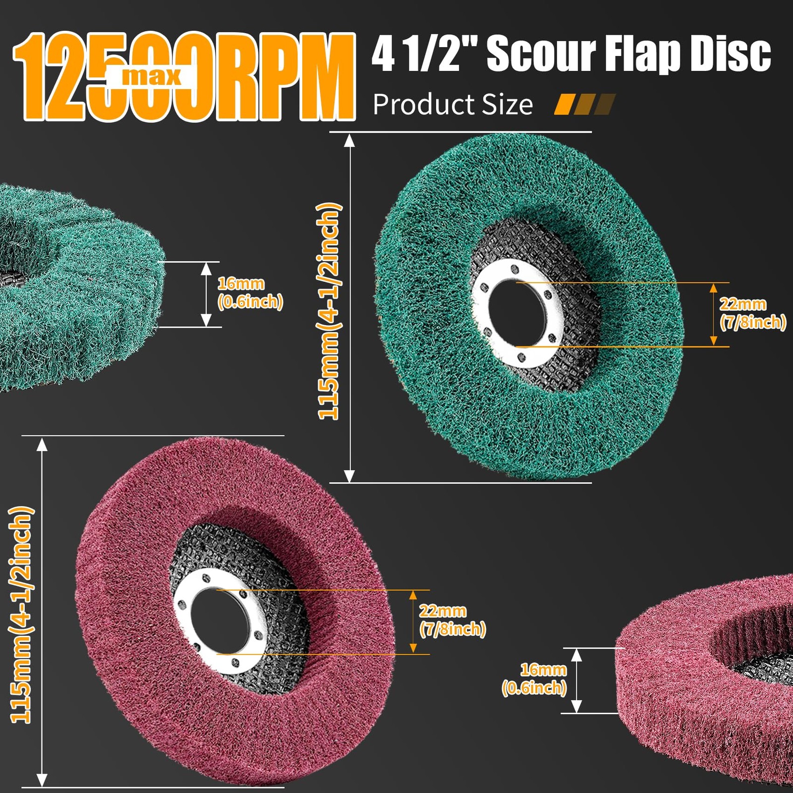 10Pcs 180 & 320 Grit Scour Flap Disc 4 1/2 Inch Angle Grinder Attachment for …