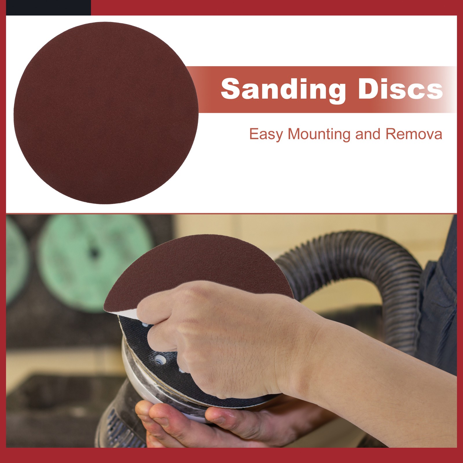 Universal 12″ Sanding Discs Round Hook and Loop Sandpaper 80 Grits Pack of 10