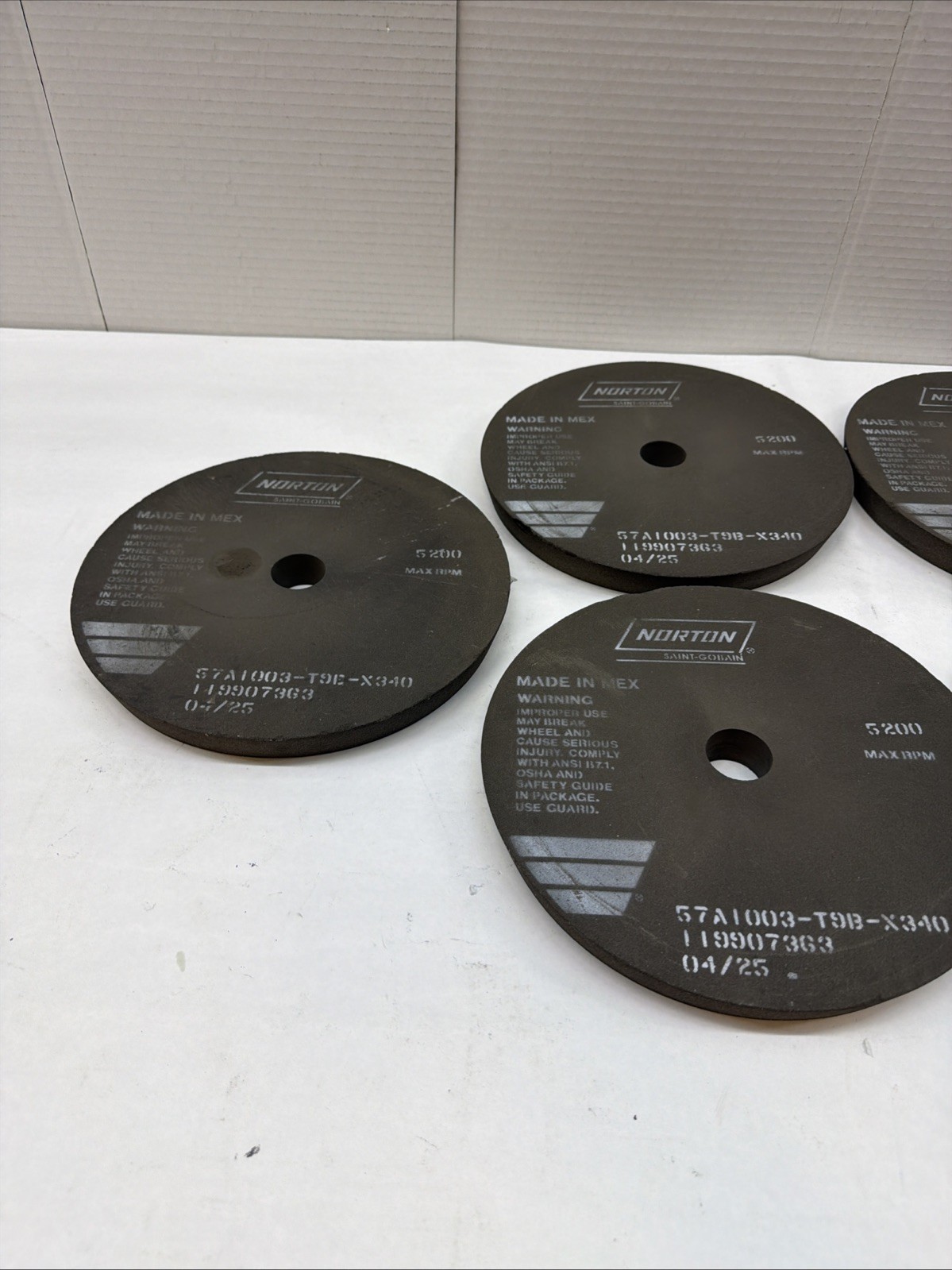 Norton Wheel Abrasives Discs Lot Of 5 57A1003-T9B-X340