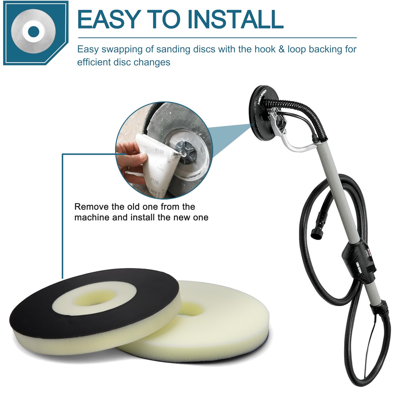 2-Pack 9″ Backup Pads Works with a Variety of 9″ Discs Sanding Systems, Compa…