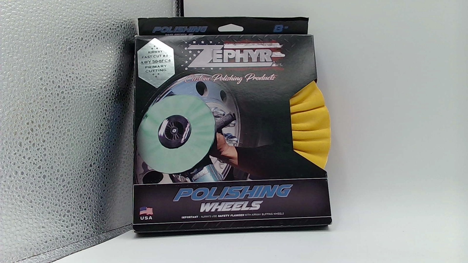 Zephyr 8″ Yellow Airway Primary Buffing Wheel #4 Fast Cut AWYS6-8FC4