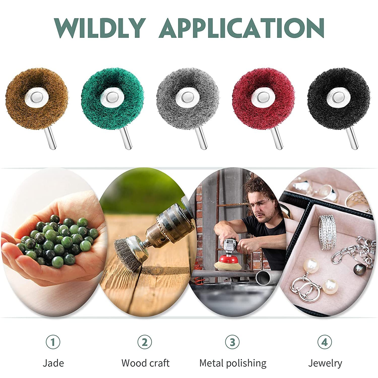80Pcs Polishing Wheel Abrasive Buffing Grinding Brush Kit For Dremel Rotary Tool