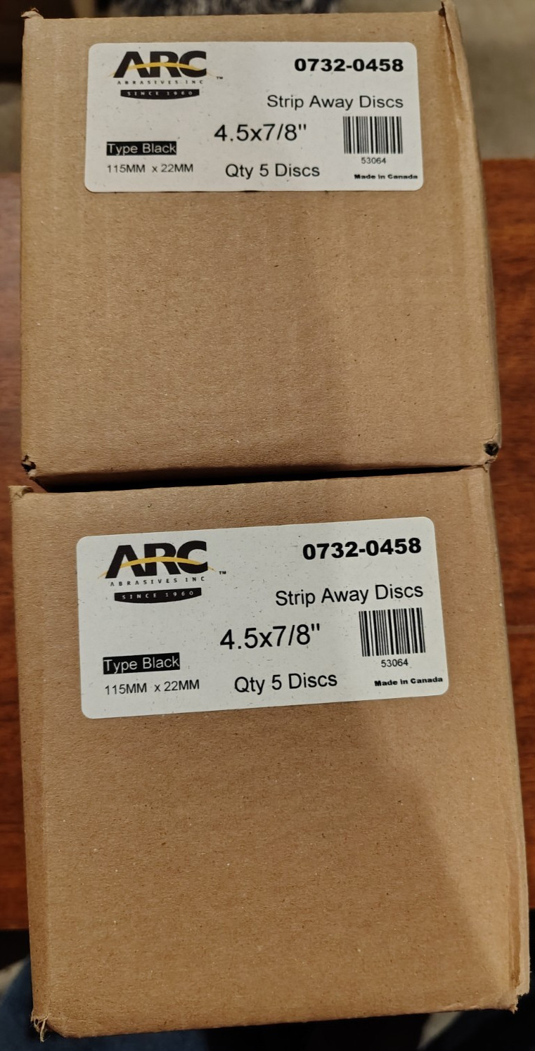 ARC ABRASIVES 0732-0458 4-1/2″ X 7/8″ Strip Away Discs Extra Coarse BLACK 10 PCS