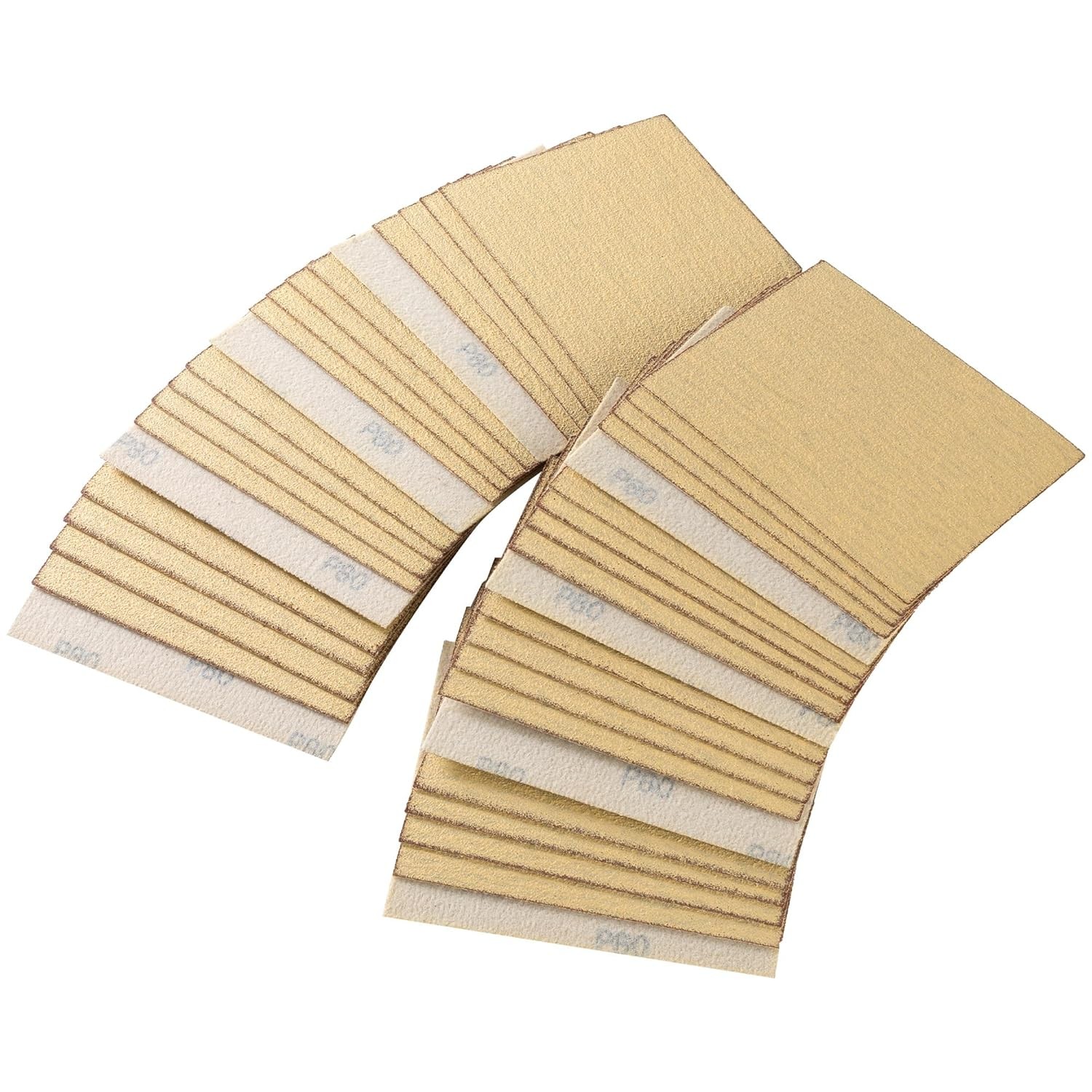 200PCS 5.5″x.5″ Gold Sanding Sheet 4-1/2 x 5-1/2 in Aluminum Oxide 80-1000 Grit