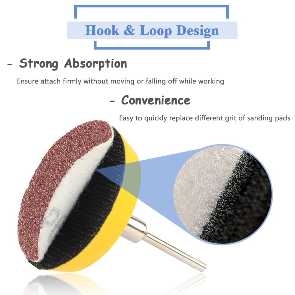 2 Inch Hook and Loop Sanding Disc No-hole 100PCS 40-3000 Grit Orbital Sander Pad