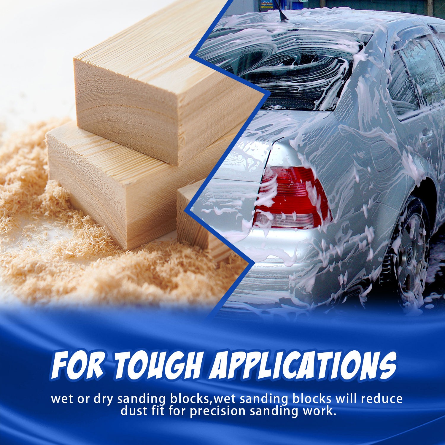 7pc Flexible EVA Foam Sanding Block Kit Wet/Dry for Automotive Car Wood Bodywork