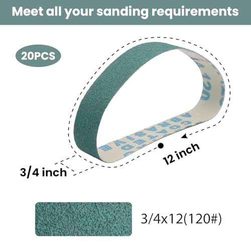 20PCS 3/4″x12″ Sanding Belts 120 Grit – Ceramic & Aluminum Oxide for Knife Sharp