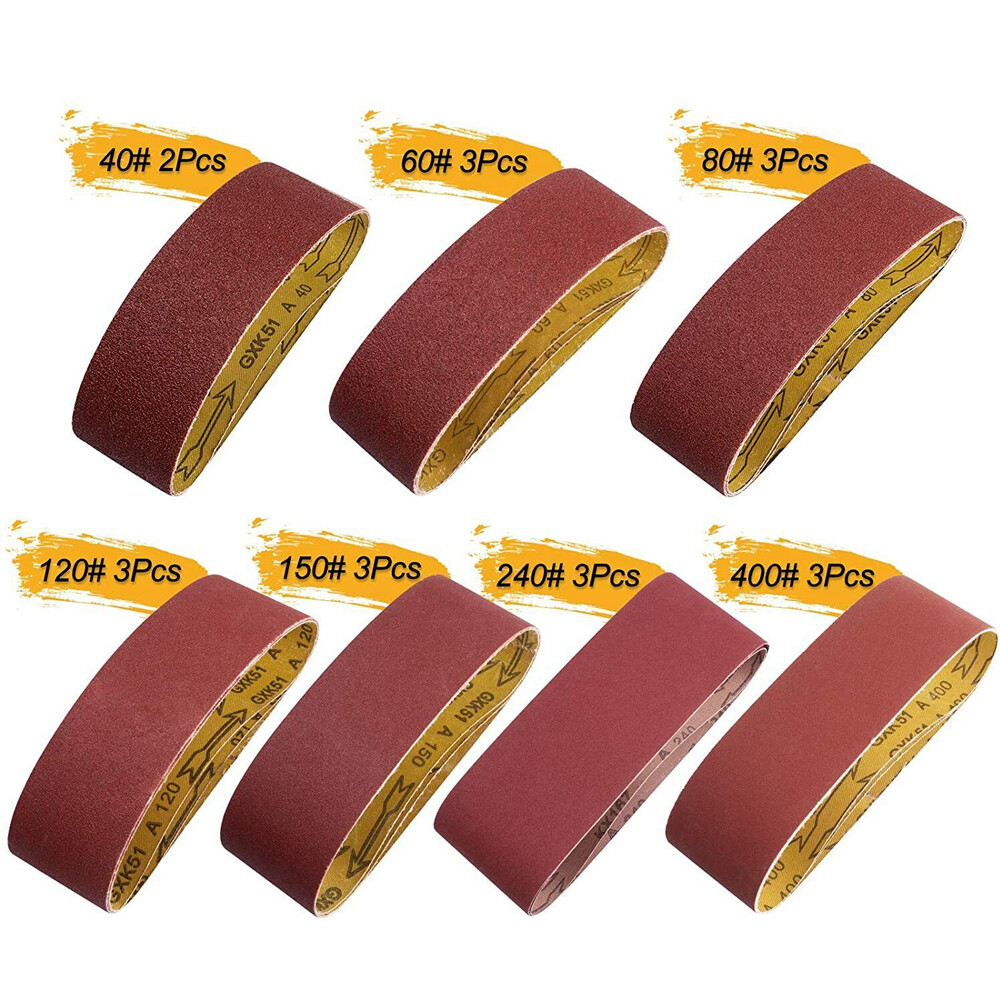 20PCS 3×21 in Sanding Belts 40 60 80 120 150 240 400 Grit Belt Sander Sandpaper