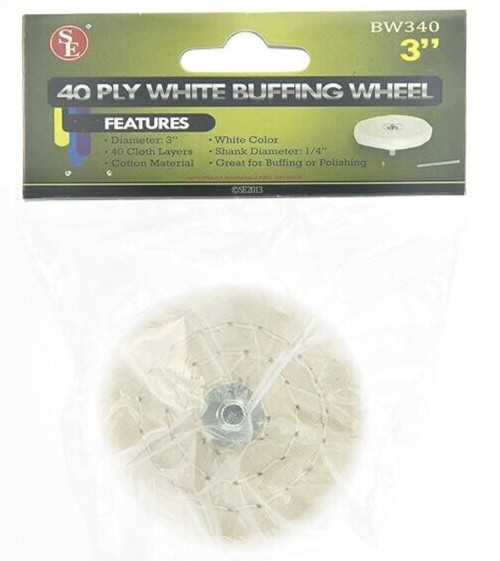 SE – 3″ 40-Ply White Polishing/Buffing Wheel. ~ BW340