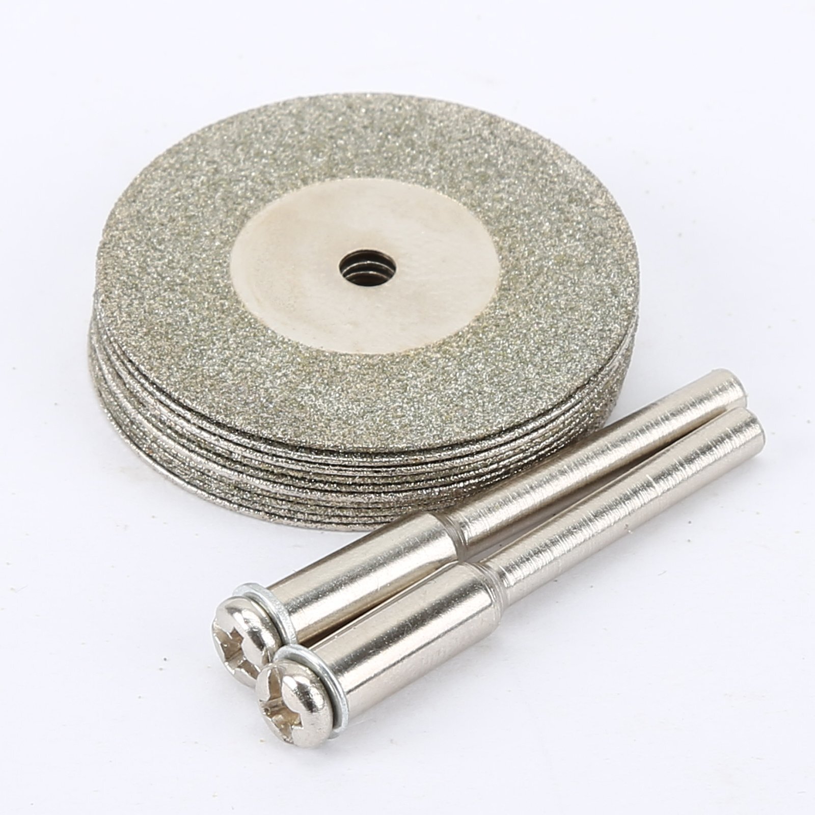 10PCS 30mm Diamond Cutting Discs Wheel + 2PCS Arbor F Grinder Power Rotary Tool