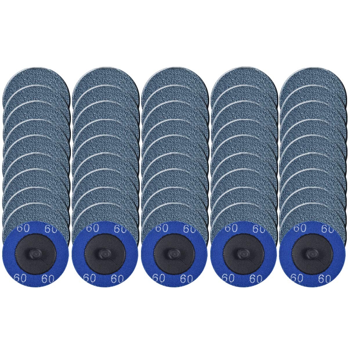 50 Pcs Zirconia Quick Change Sanding Discs, 2 Inch P60 Grit for Tough Grinding